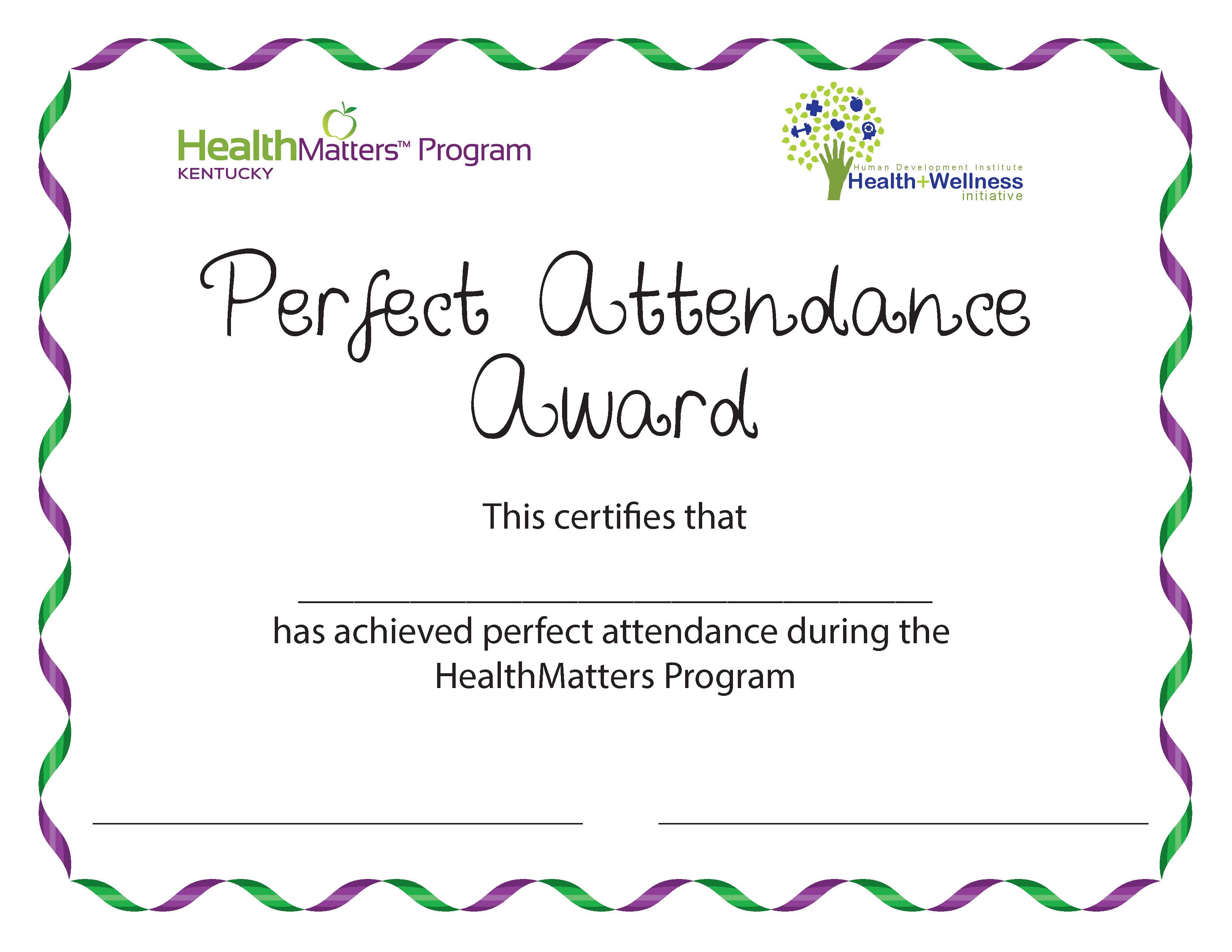 attendance certificate