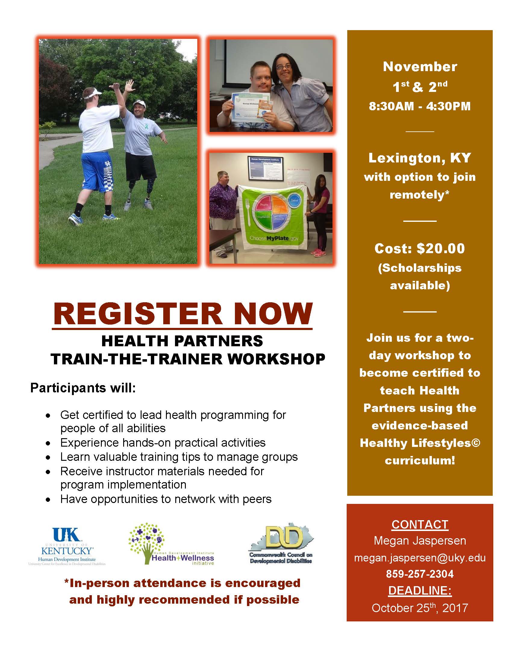 Health Partners training workshop flyer